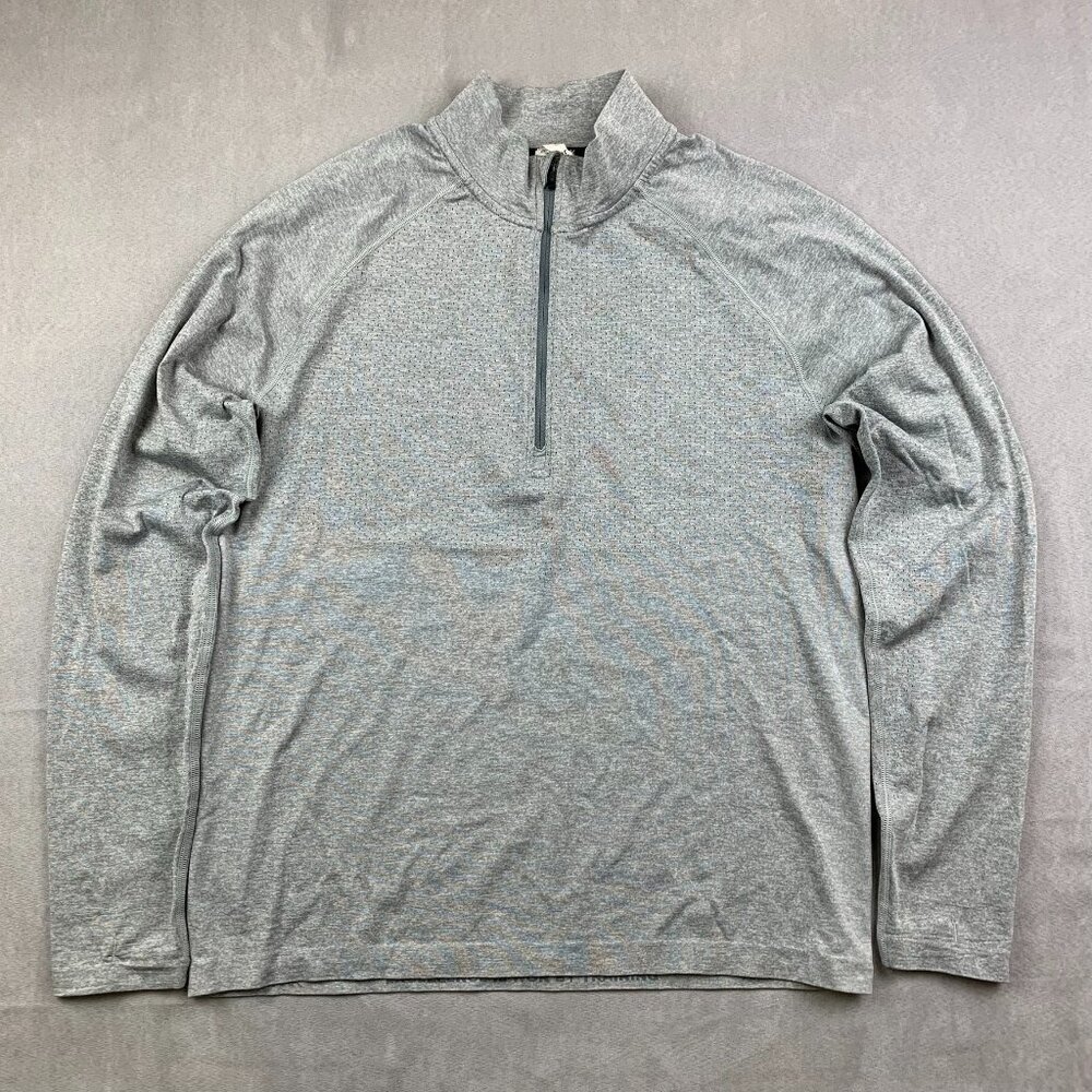 Rhone Mens 1/4 Zip Medium Gray Lightweight Long Sleeve Ventilated Performance